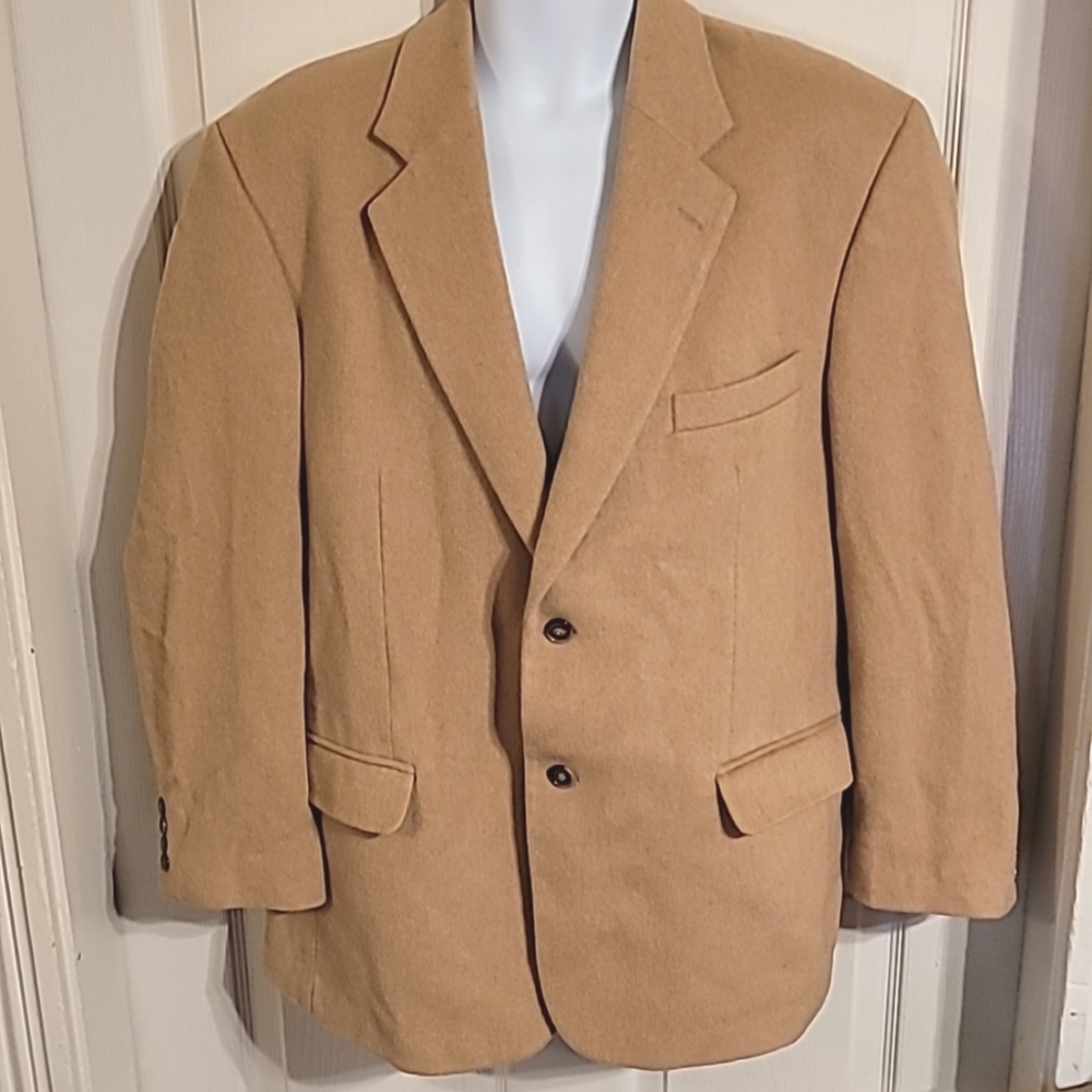 Vintage Club Room by Charter Club Mens Camel Hair Tan Blazer Sports Jacket 48R